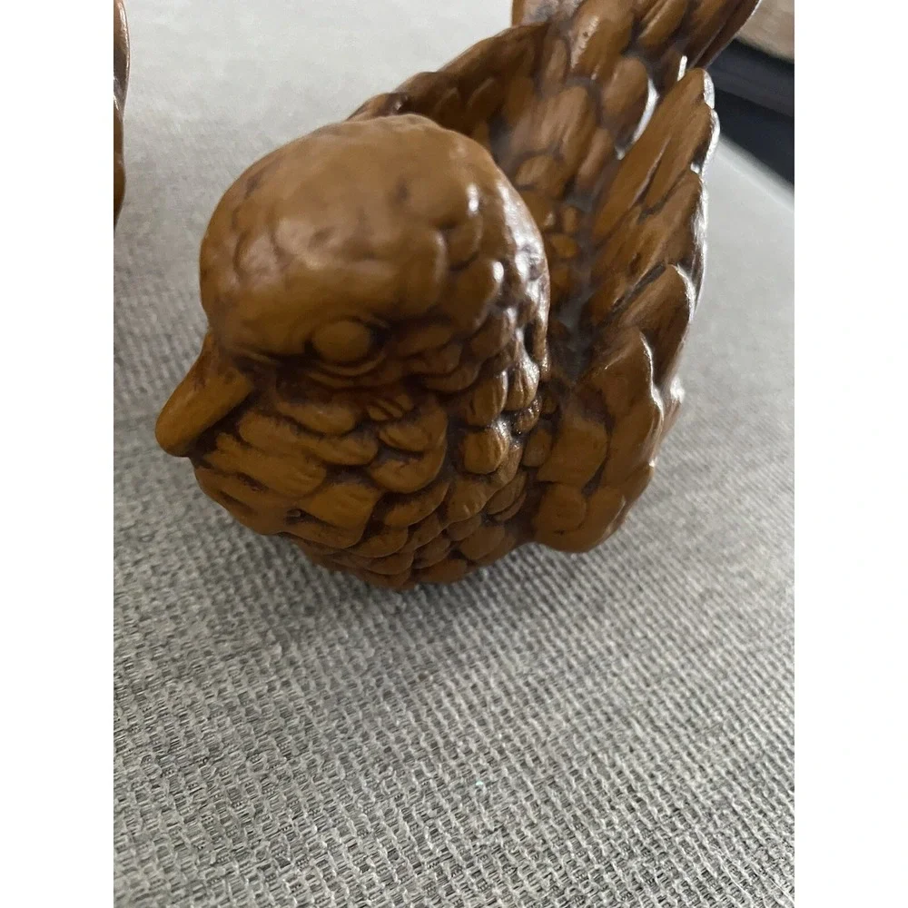 Pair Of‎ Vintage Ceramic Mourning Doves, Turtle Doves Brown